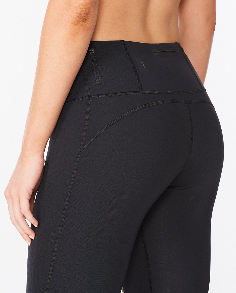 2XU - Light Speed Mid - Rise Comp Lauftights Damen - black/gold reflective - 2X-WA6523B-BLK/GRF-MT - Sportbrands24
