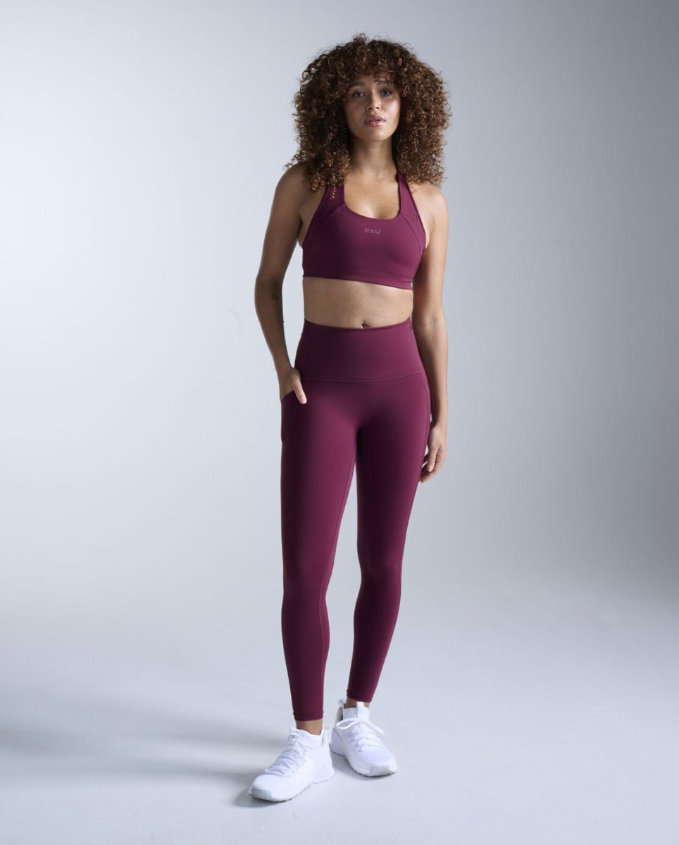 2XU - Form Stash Hi - Rise Fitnesstights Damen - armaretto/armaretto - 2X-WA6874B-AMA/AMA-XXS - Sportbrands24