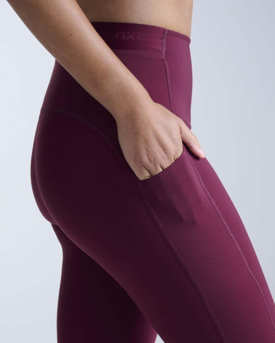 2XU - Form Stash Hi - Rise Fitnesstights Damen - armaretto/armaretto - 2X-WA6874B-AMA/AMA-XXS - Sportbrands24