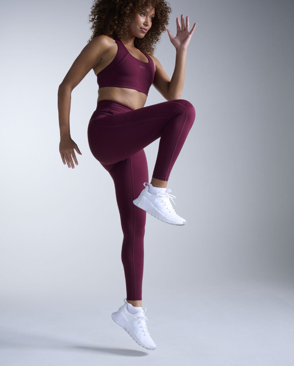 2XU - Form Stash Hi - Rise Fitnesstights Damen - armaretto/armaretto - 2X-WA6874B-AMA/AMA-XXS - Sportbrands24