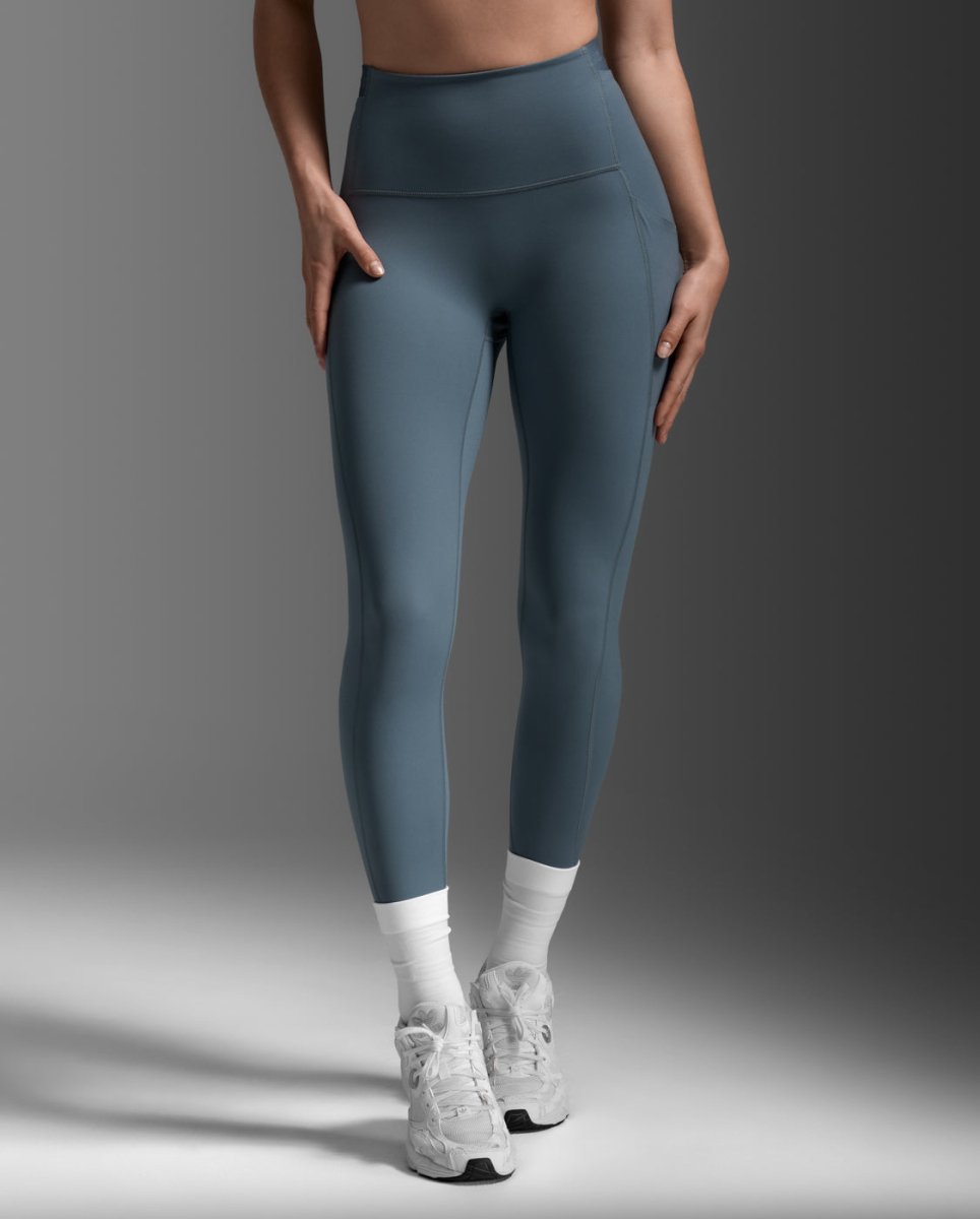 2XU - Form Stash Hi - Rise Fitnesstights Damen - dark sage/dark sage - 2X-WA6874B-DSG/DSG-XXS - Sportbrands24