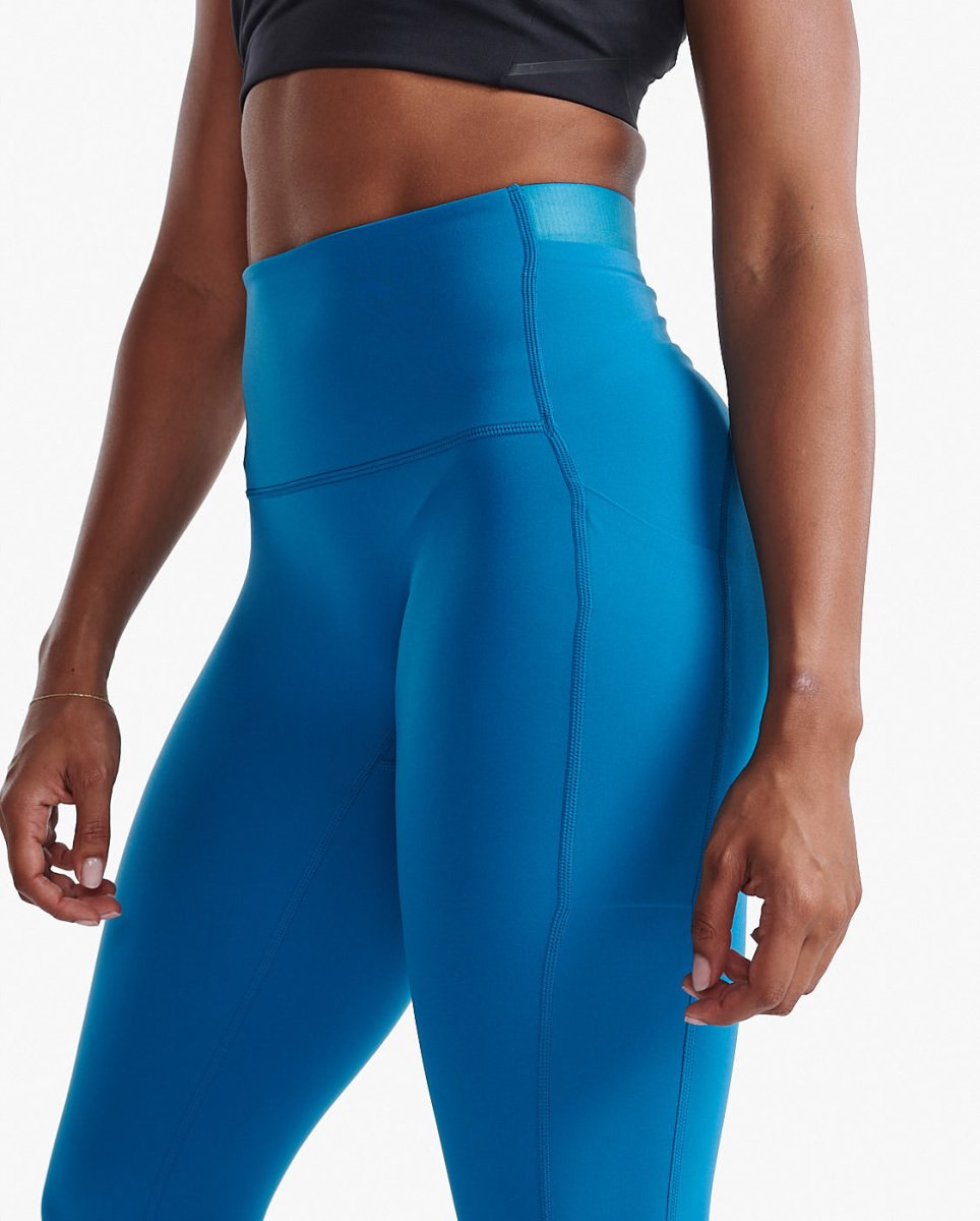 2XU - Form Stash Hi - Rise Compression 7/8 Tights Damen - seaport/seaport - 2X-WA6908B-SPT/SPT-XXS - Sportbrands24