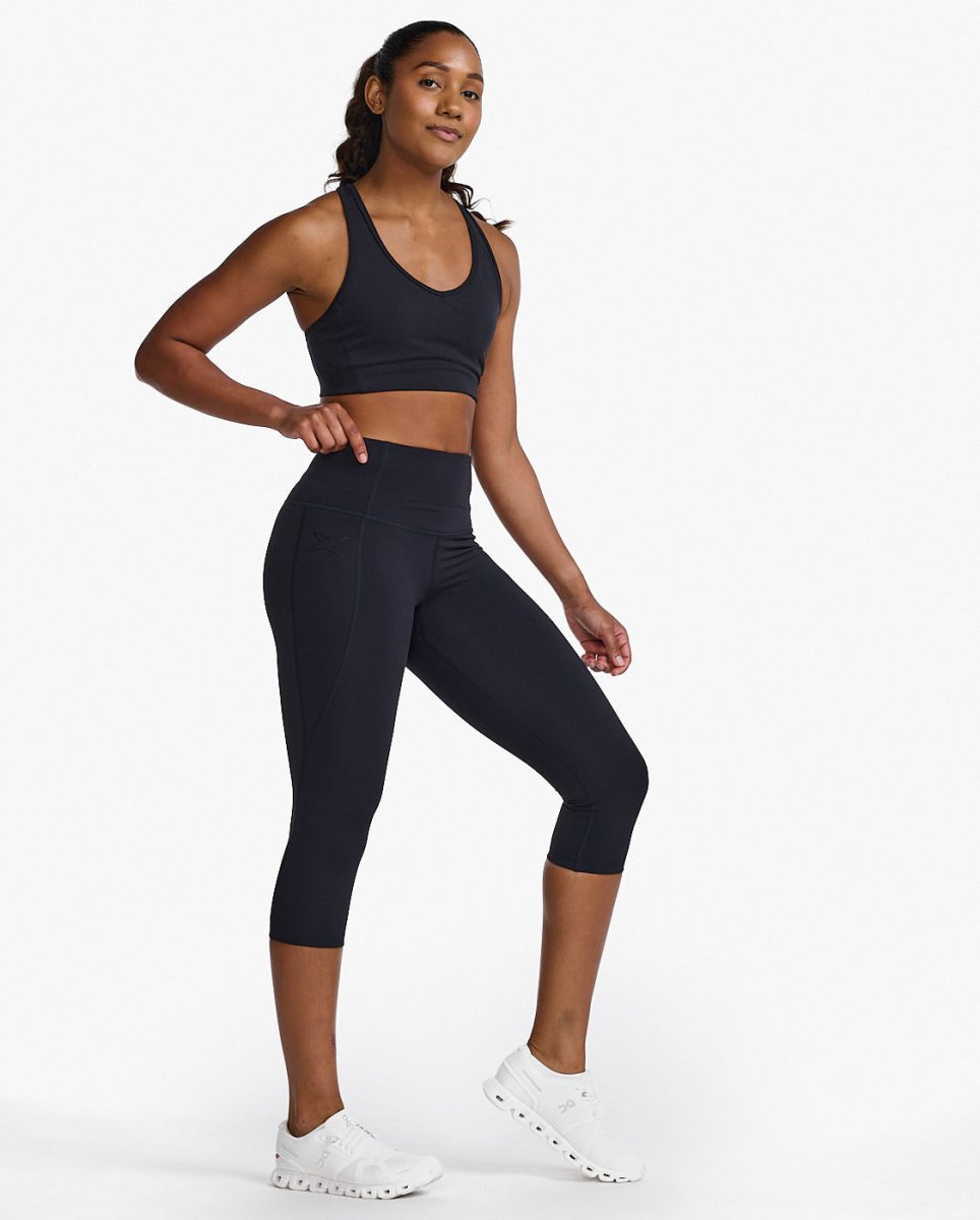 2XU - Form Hi - Rise Compression 3/4 Tights Damen - black/black - 2X-WA7302B-BLK/BLK-XXS - Sportbrands24