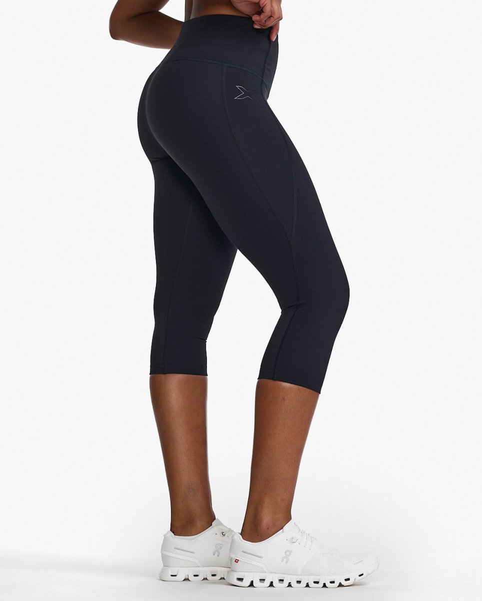2XU - Form Hi - Rise Compression 3/4 Tights Damen - black/black - 2X-WA7302B-BLK/BLK-XXS - Sportbrands24