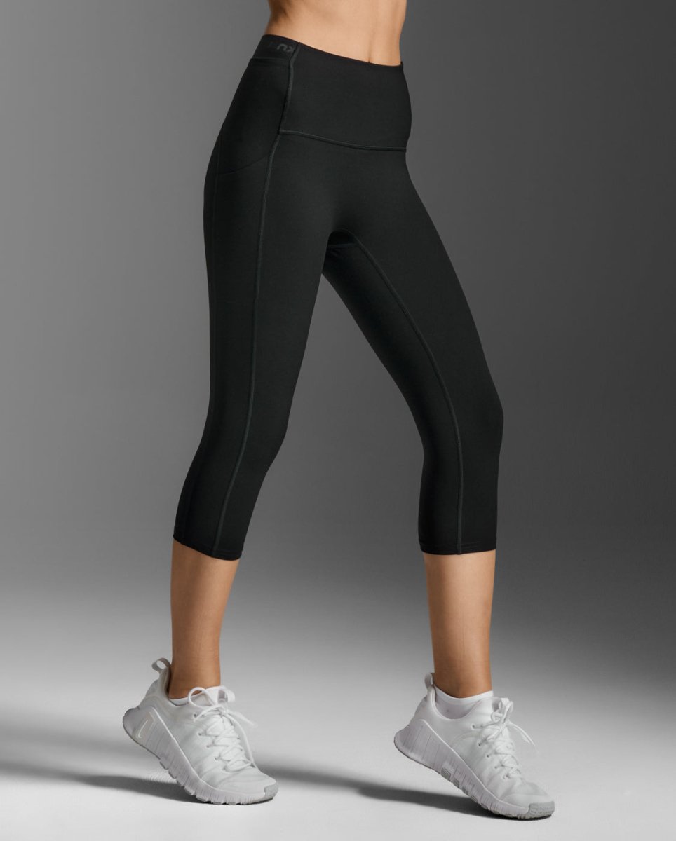 2XU - Form Stash Hi-Rise Comp 3/4 Tight Fitnesstights Damen - black/black - 2X-WA7452B-BLK/BLK-XXS - Sportbrands24