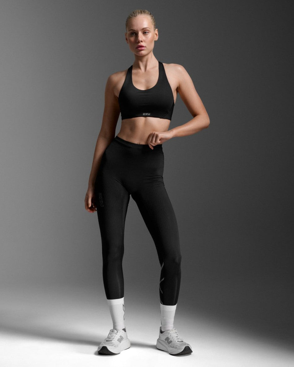2XU - Light Speed React Hi - Rise Tight Lauftights Damen - black/black reflective - 2X-WA7516B-BLK/BRF-XXS - Sportbrands24