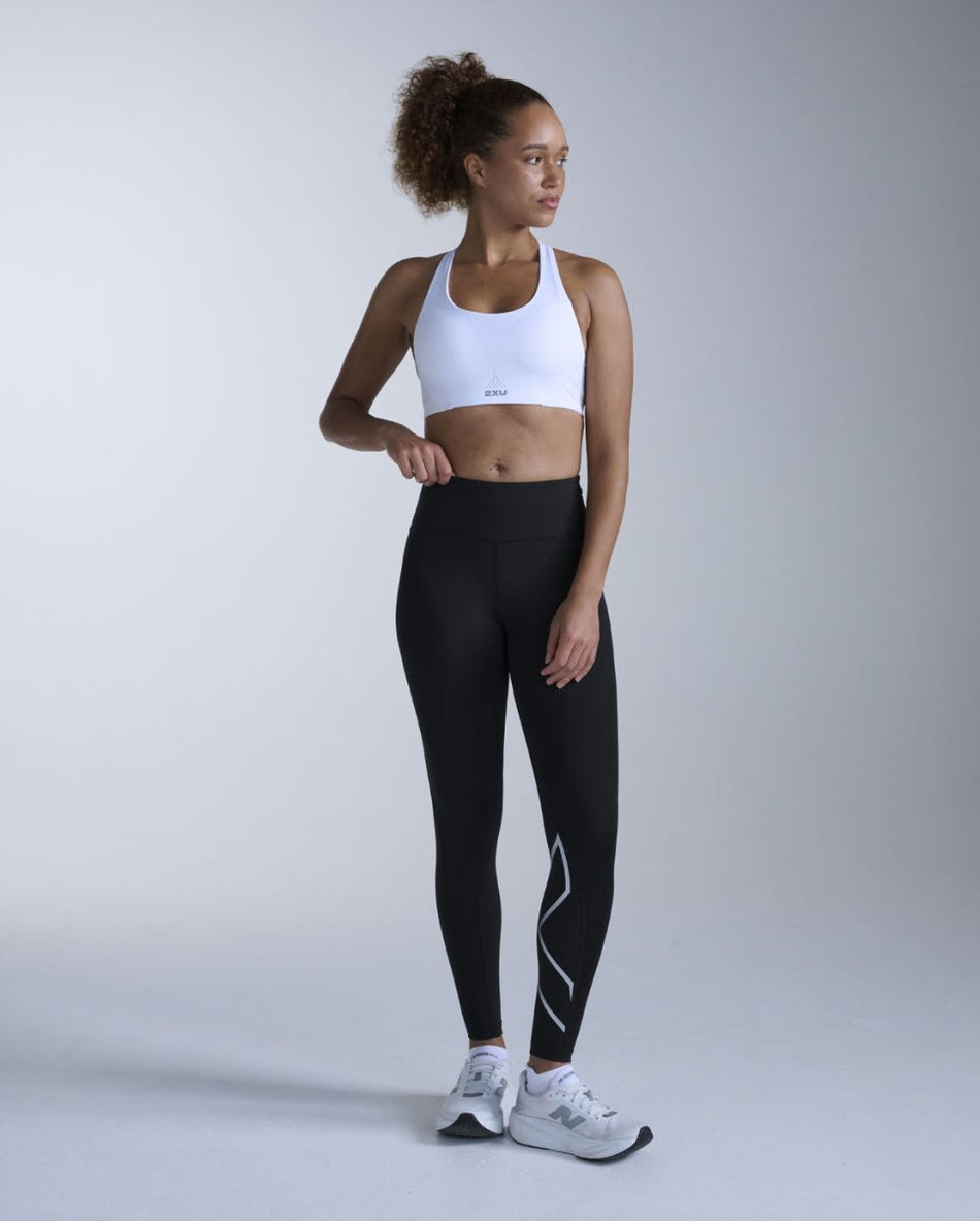 Core Hi-Rise Compression Tights Damen - black/silver