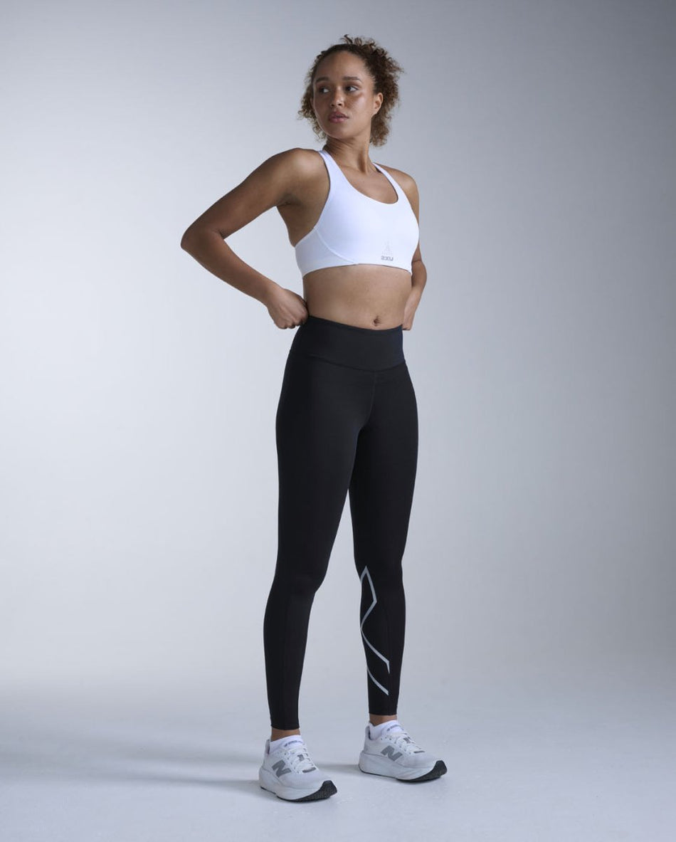 Core Hi-Rise Compression Tights Damen - black/silver