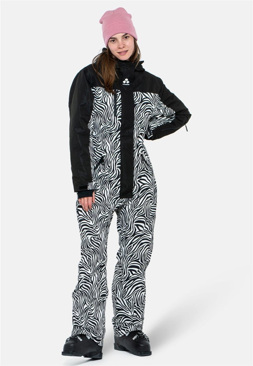 Oneskee - Snow Suit Overall Damen - black & white zebra - OS-W-SS-BLKWHTZEBRA-M - Sportbrands24