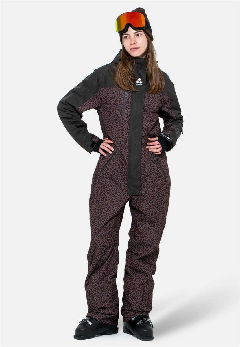 Oneskee - Snow Suit Overall Damen - brown leopard - OS-W-SS-BRNLEO-XS - Sportbrands24