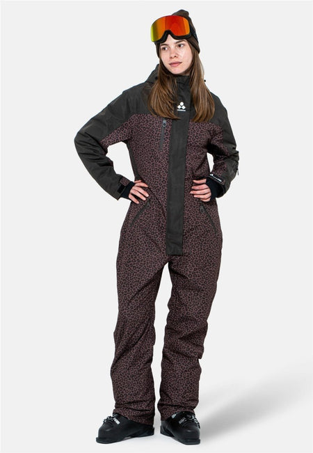 Oneskee - Snow Suit Overall Damen - brown leopard - OS-W-SS-BRNLEO-XS - Sportbrands24