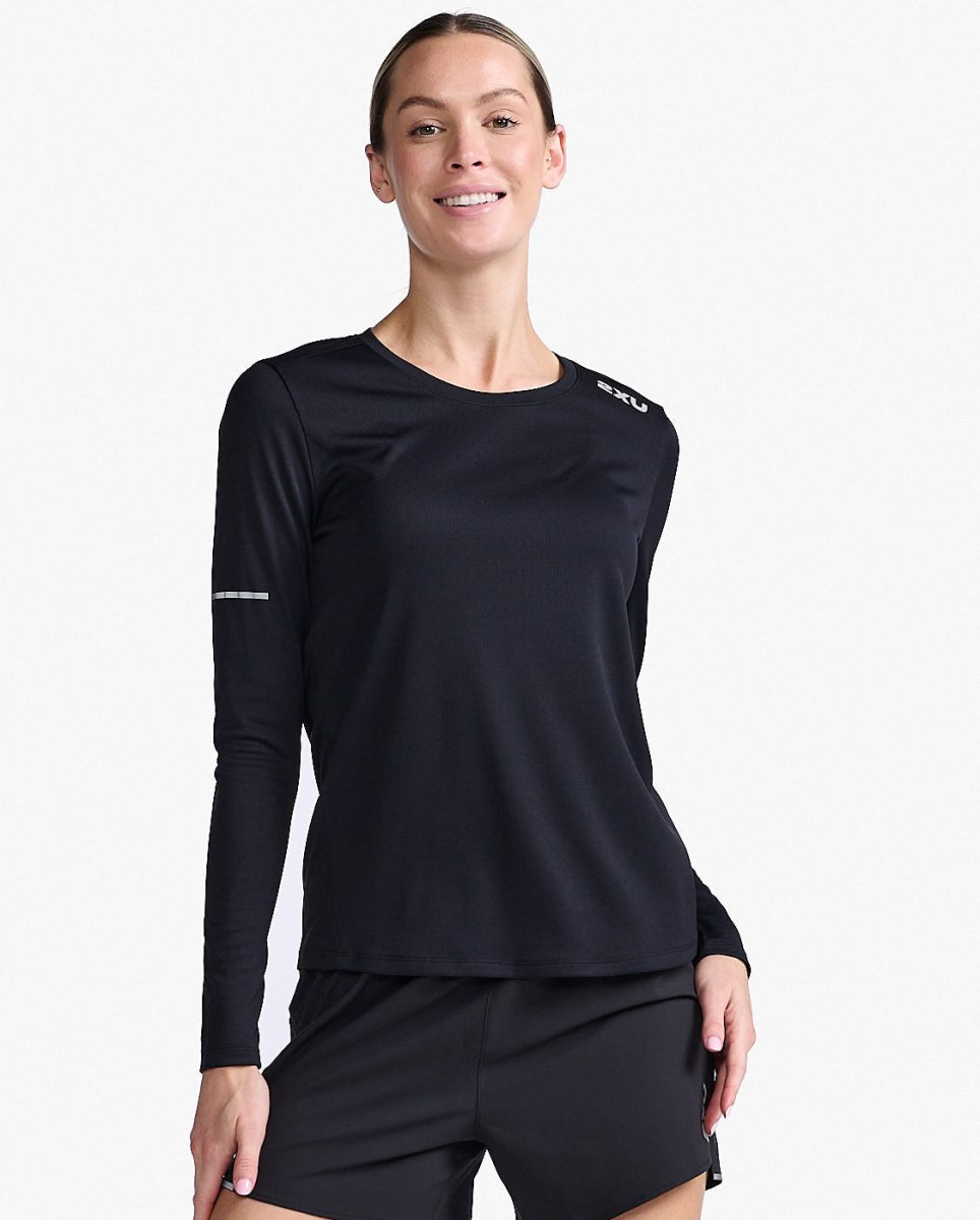 2XU - Aero Longsleeve Damen - black/silver reflective - 2X-WR6564A-BLK/SRF-S - Sportbrands24