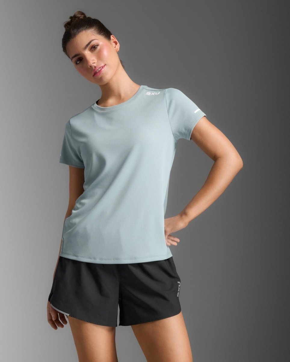 2XU - Aero T-Shirt Damen - smoke blue/white reflective - 2X - WR6565A - SMB/WRF - M - Sportbrands24