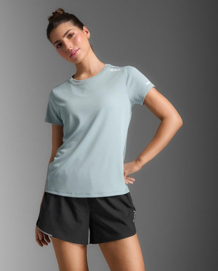 2XU - Aero T-Shirt Damen - smoke blue/white reflective - 2X - WR6565A - SMB/WRF - M - Sportbrands24