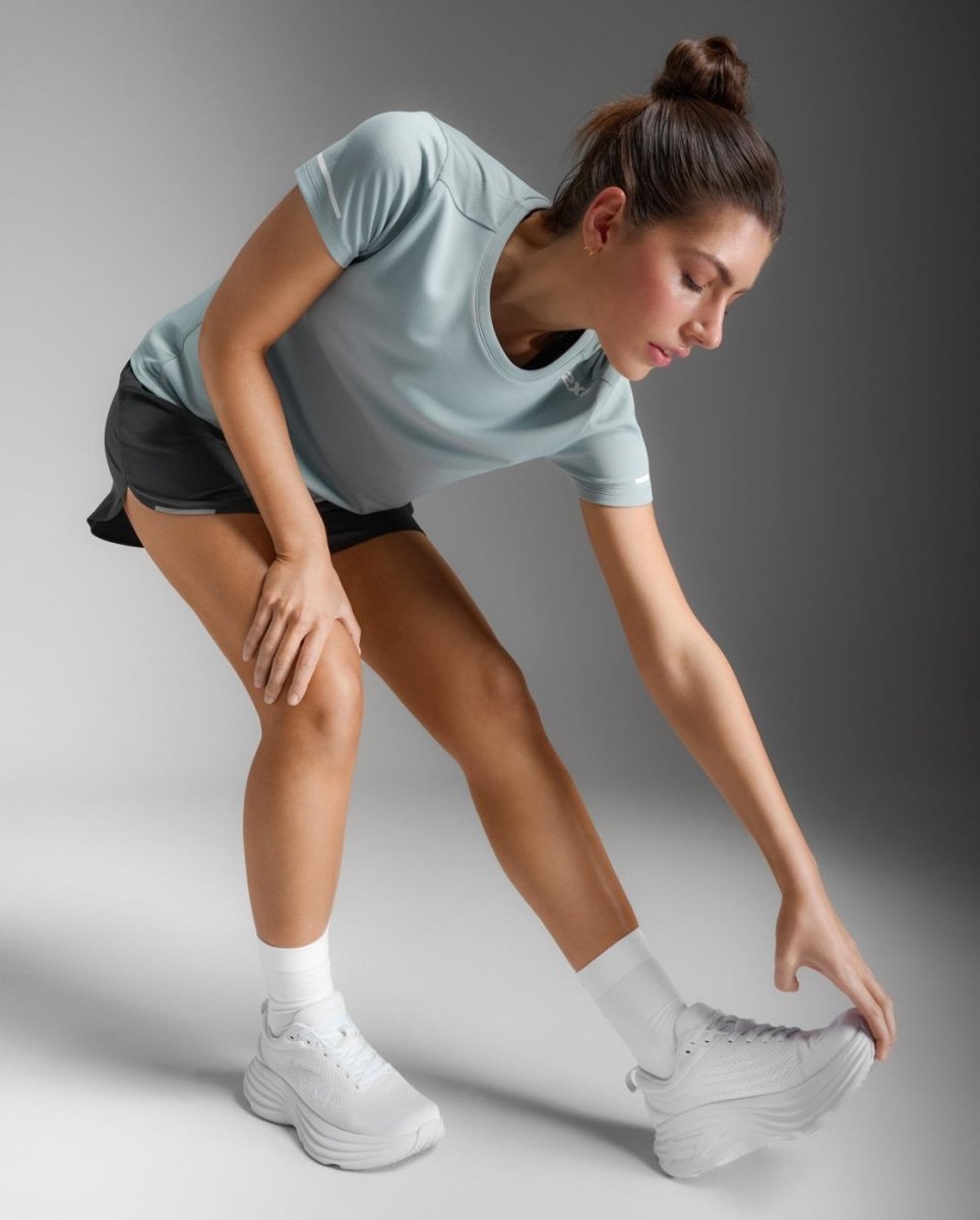 2XU - Aero T-Shirt Damen - smoke blue/white reflective - 2X - WR6565A - SMB/WRF - XXS - Sportbrands24