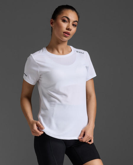 2XU - Aero T-Shirt Damen - white/silver reflective - 2X - WR6565A - WHT/SRF - S - Sportbrands24