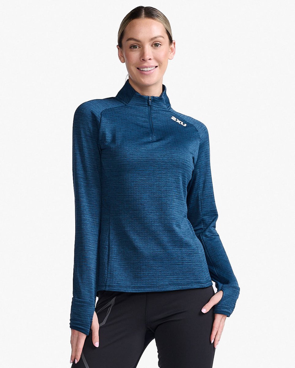 2XU - Ignition 1/4 Zip Longsleeve Damen - moonlight/white reflective - 2X - WR6834A - MNL/WRF - XS - Sportbrands24