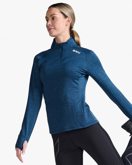 2XU - Ignition 1/4 Zip Longsleeve Damen - moonlight/white reflective - 2X - WR6834A - MNL/WRF - XS - Sportbrands24