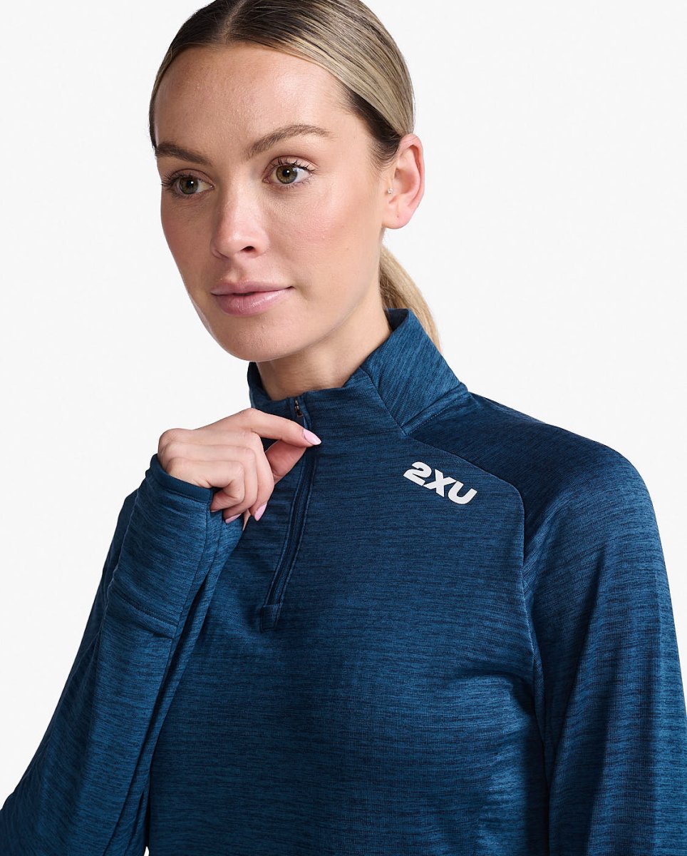 2XU - Ignition 1/4 Zip Longsleeve Damen - moonlight/white reflective - 2X - WR6834A - MNL/WRF - XS - Sportbrands24