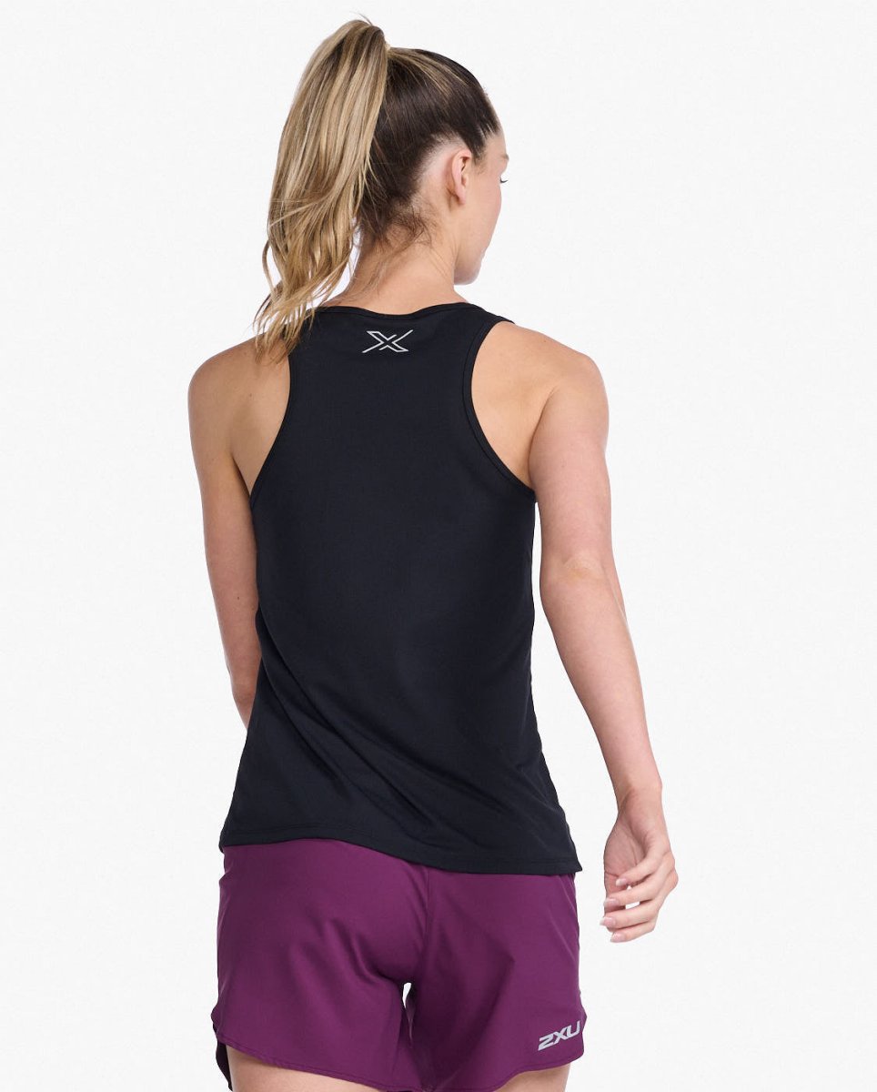 2XU - Aero Singlet Tanktop Damen - black/silver reflective - 2X-WR6928A-BLK/SRF-XXS - Sportbrands24