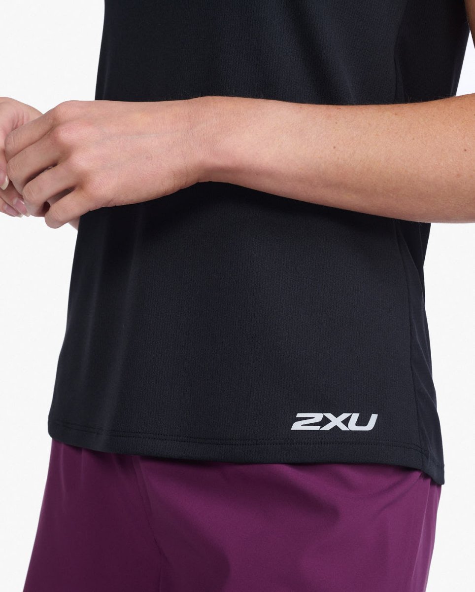 2XU - Aero Singlet Tanktop Damen - black/silver reflective - 2X-WR6928A-BLK/SRF-XXS - Sportbrands24