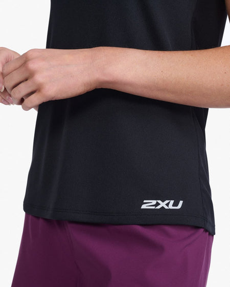 2XU - Aero Singlet Tanktop Damen - black/silver reflective - 2X-WR6928A-BLK/SRF-XXS - Sportbrands24