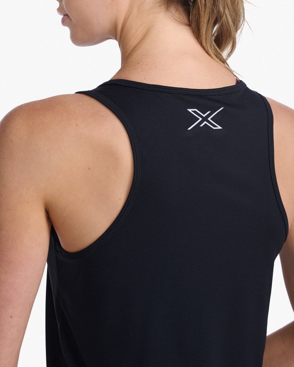 2XU - Aero Singlet Tanktop Damen - black/silver reflective - 2X-WR6928A-BLK/SRF-XXS - Sportbrands24