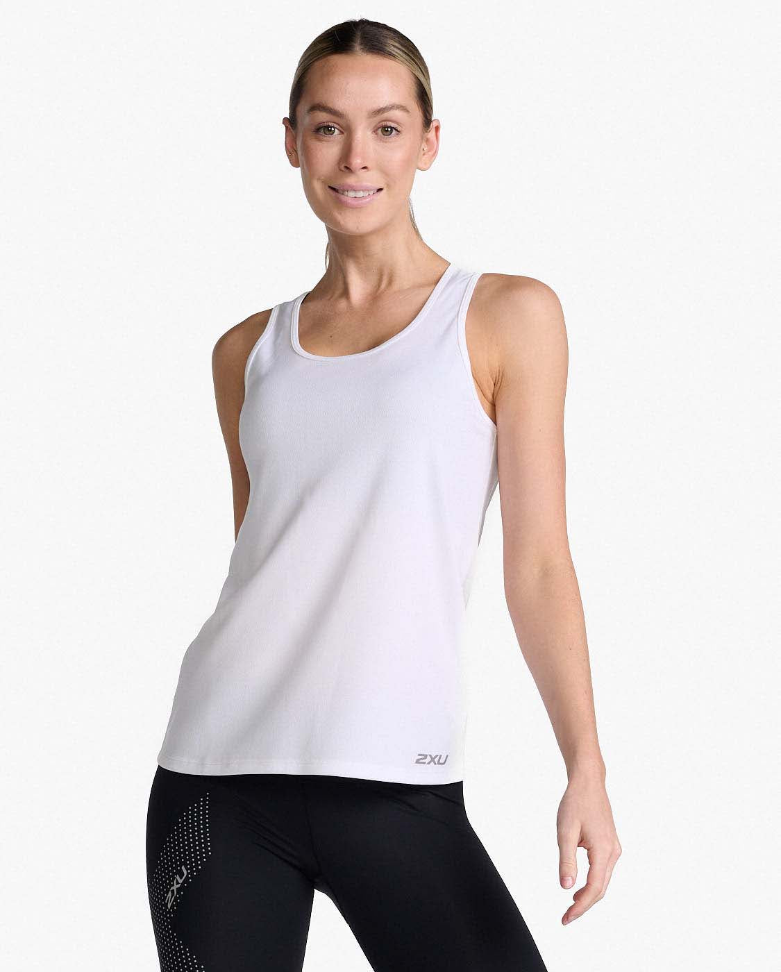 2XU - Aero Singlet Tanktop Damen - white/silver reflective - 2X-WR6928A-WHT/SRF-L - Sportbrands24