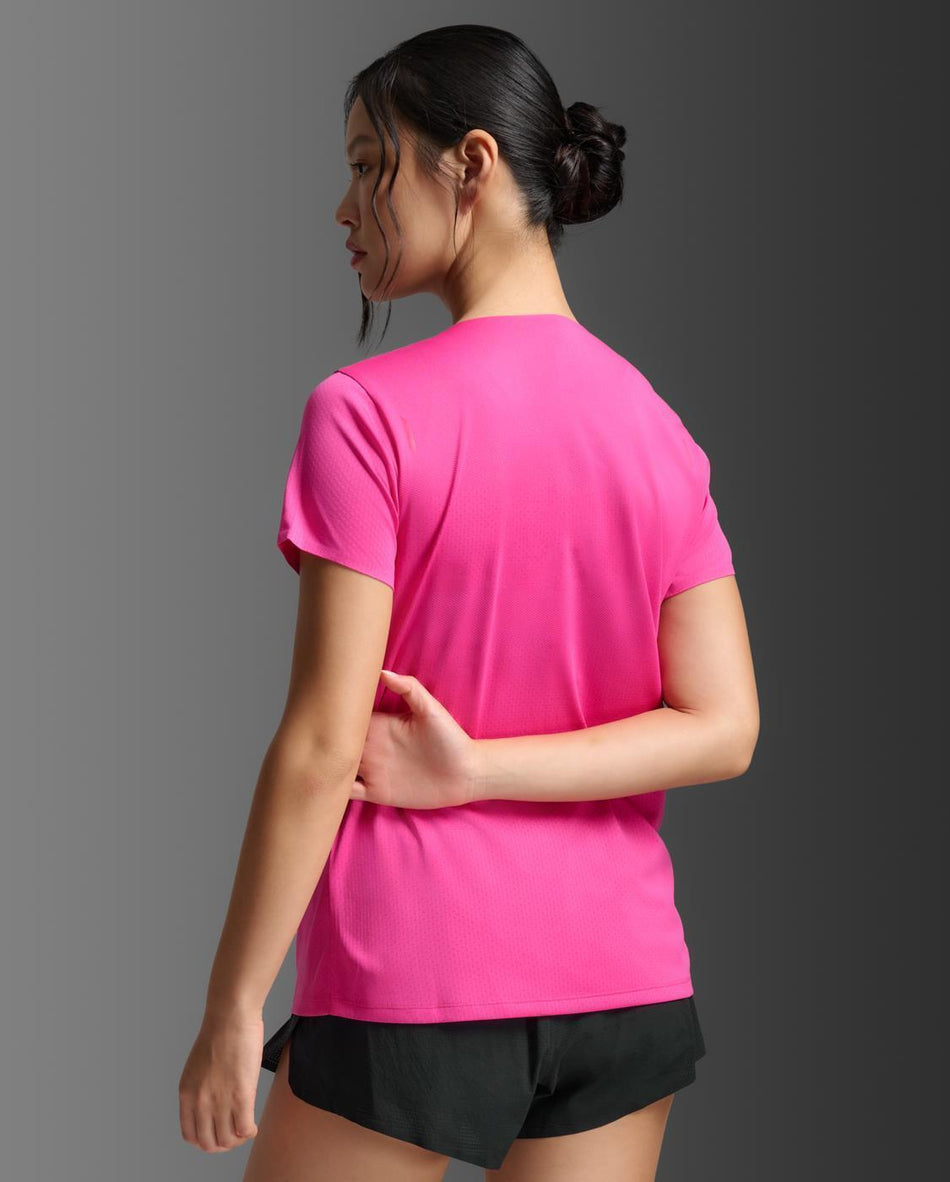 Light Speed Tech Tee Laufshirt Damen - fuchsia/fuchsia reflective