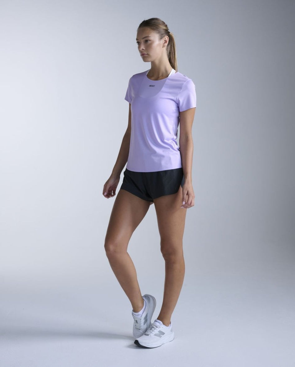 2XU - Light Speed Tech Tee Laufshirt Damen - lavender/lavender reflective - 2X-WR7152A-LAV/LVF-XXS - Sportbrands24