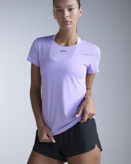 2XU - Light Speed Tech Tee Laufshirt Damen - lavender/lavender reflective - 2X-WR7152A-LAV/LVF-XXS - Sportbrands24