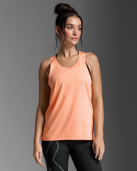 2XU - Light Speed Tech Singlet Laufshirt Damen - digital peach/white reflective - 2X-WR7153A-DGP/WRF-XXS - Sportbrands24
