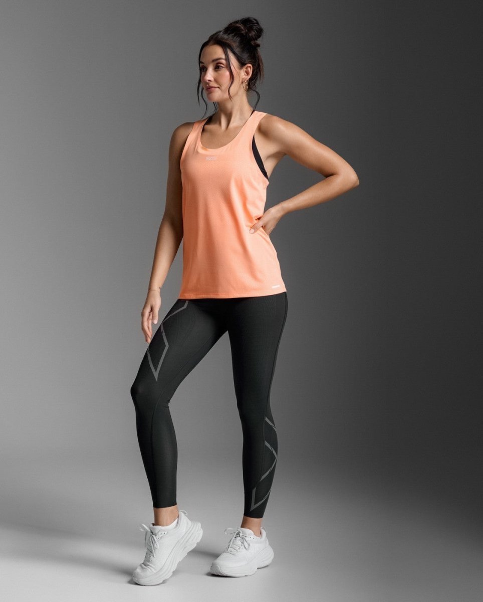 2XU - Light Speed Tech Singlet Laufshirt Damen - digital peach/white reflective - 2X-WR7153A-DGP/WRF-XXS - Sportbrands24