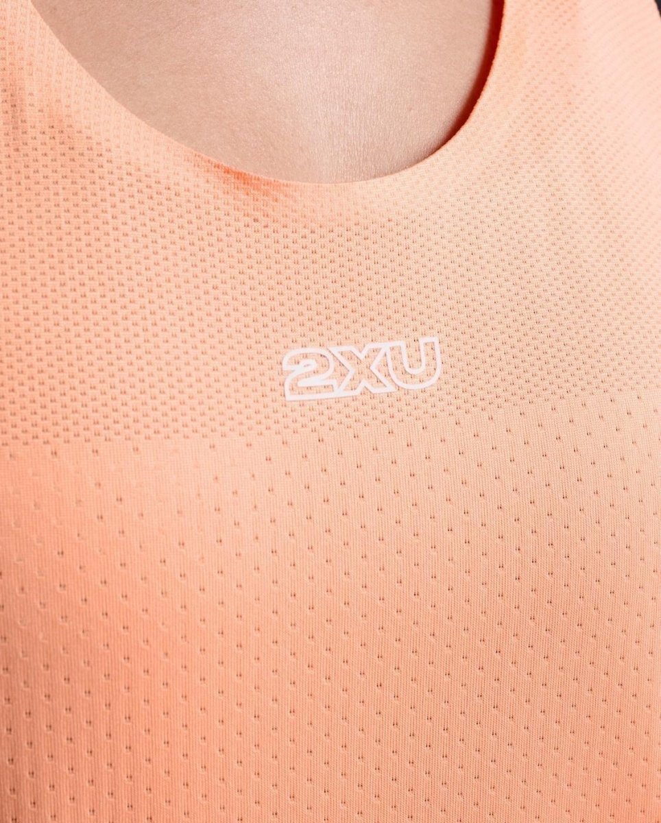 2XU - Light Speed Tech Singlet Laufshirt Damen - digital peach/white reflective - 2X-WR7153A-DGP/WRF-XXS - Sportbrands24