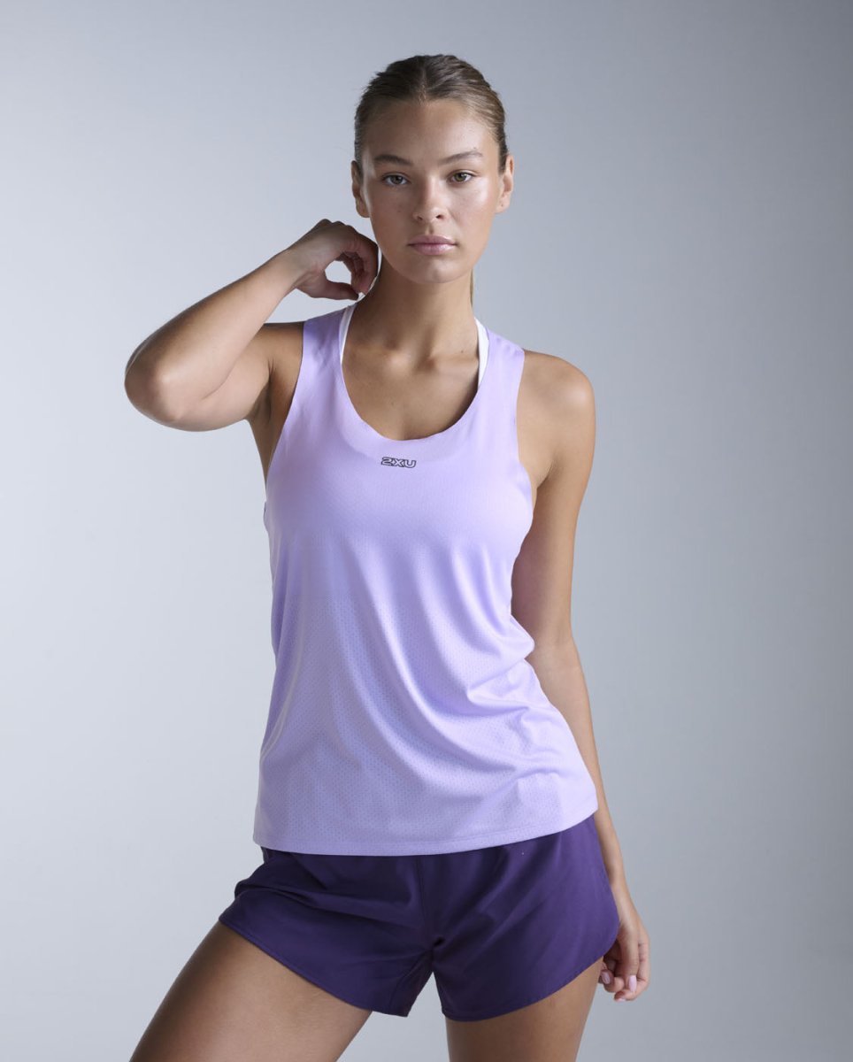 2XU - Light Speed Tech Singlet Laufshirt Damen - lavender/lavender reflective - 2X-WR7153A-LAV/LVF-XXS - Sportbrands24