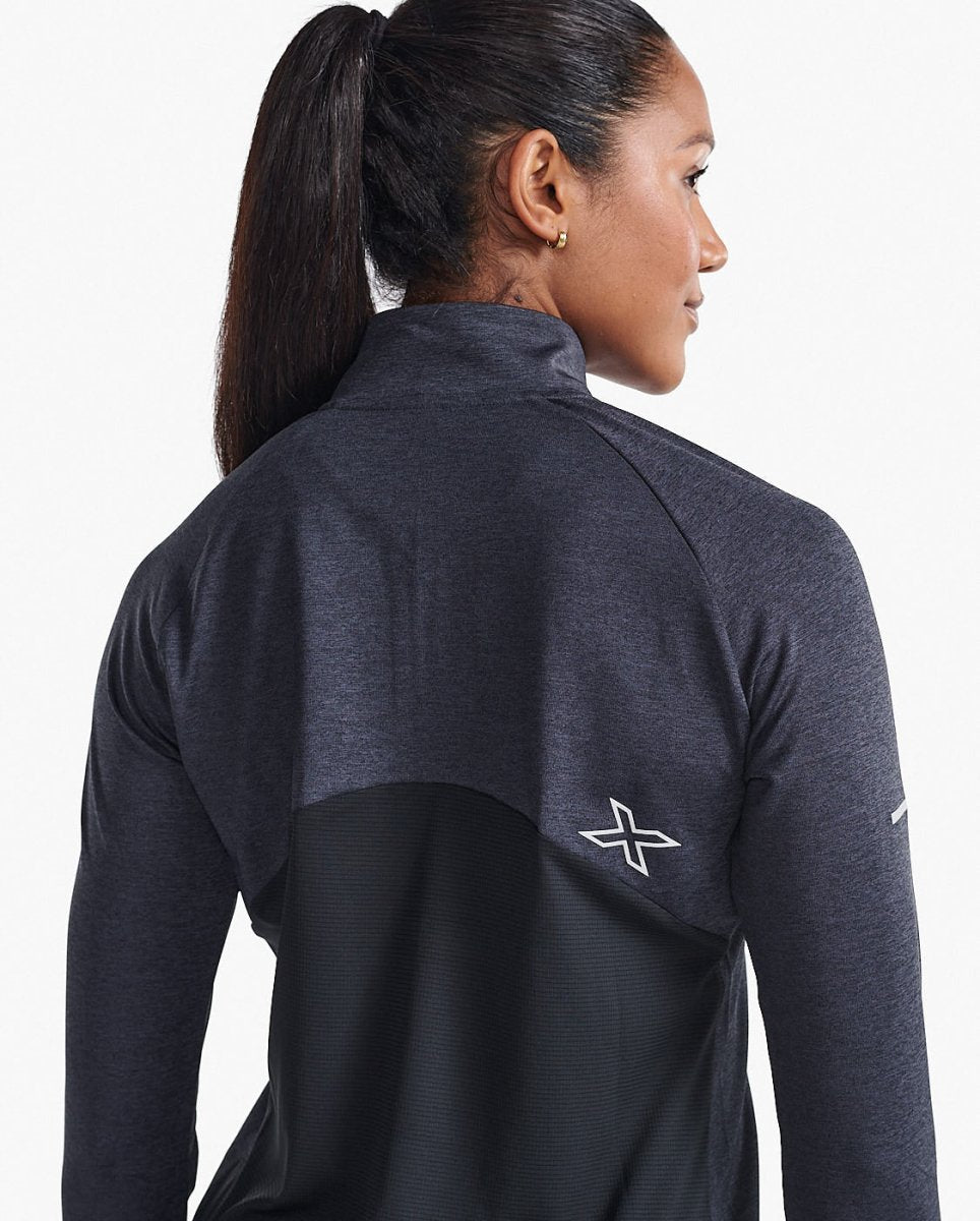 2XU - Aero 1/2 Zip Longsleeve Damen - black/silver reflective - 2X-WR7245A-BLK/SRF-XXS - Sportbrands24