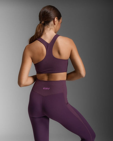 2XU - Robbed Longline Low Impact Bra Sport - BH Damen - port/hyper violet - 2X-WR7280A-POR/HVT-XXS - Sportbrands24