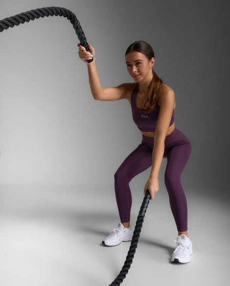 2XU - Robbed Longline Low Impact Bra Sport - BH Damen - port/hyper violet - 2X-WR7280A-POR/HVT-XXS - Sportbrands24