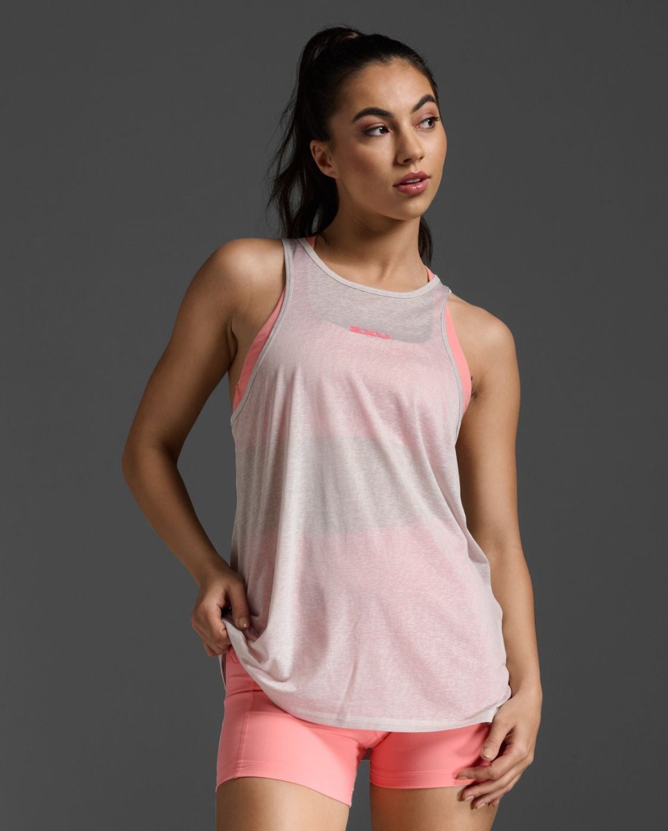 2XU - ReLight Tank Tank Top Damen - moon/pink glow - 2X-WR7283A-MNG/PKG-S - Sportbrands24