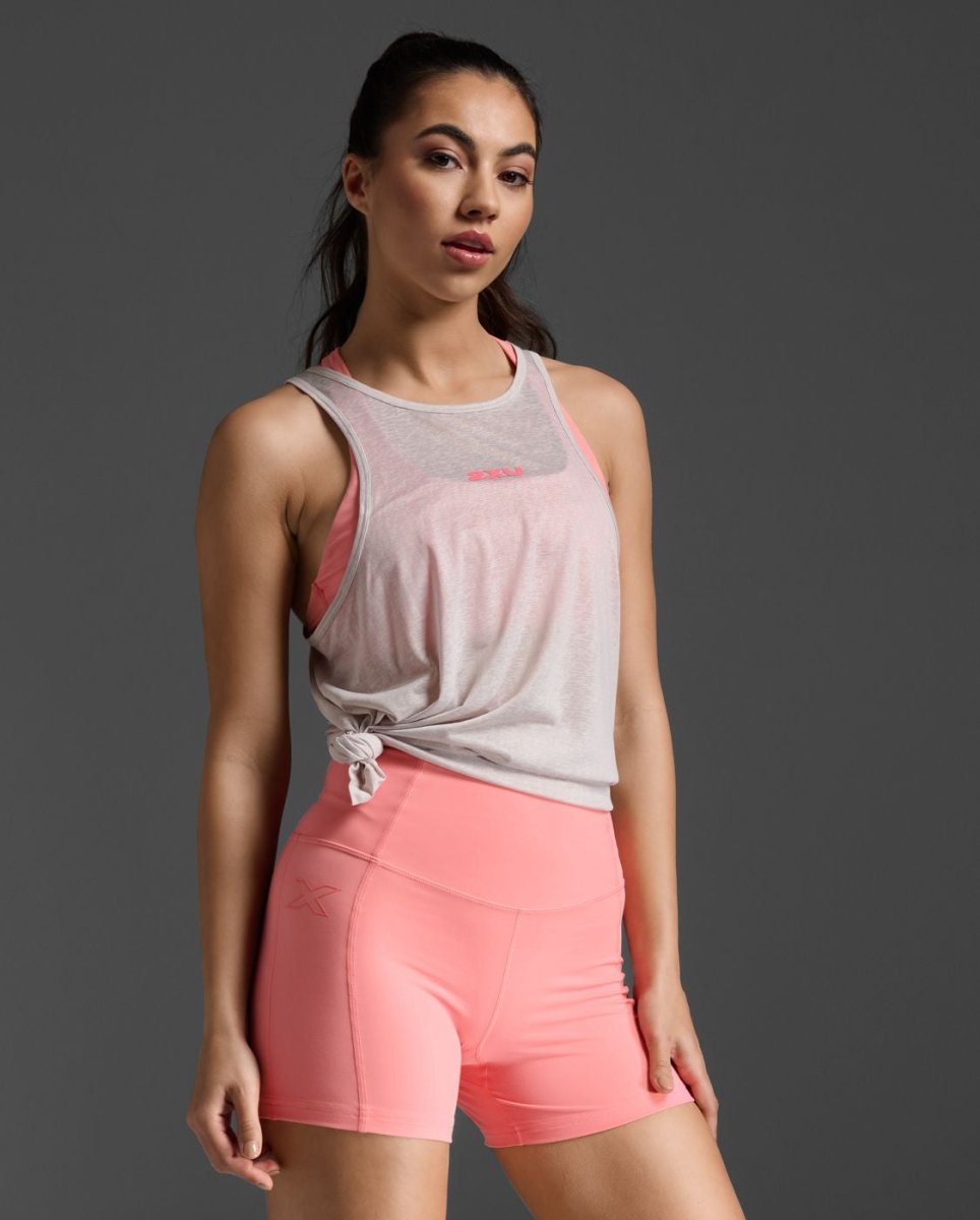 2XU - ReLight Tank Tank Top Damen - moon/pink glow - 2X-WR7283A-MNG/PKG-S - Sportbrands24
