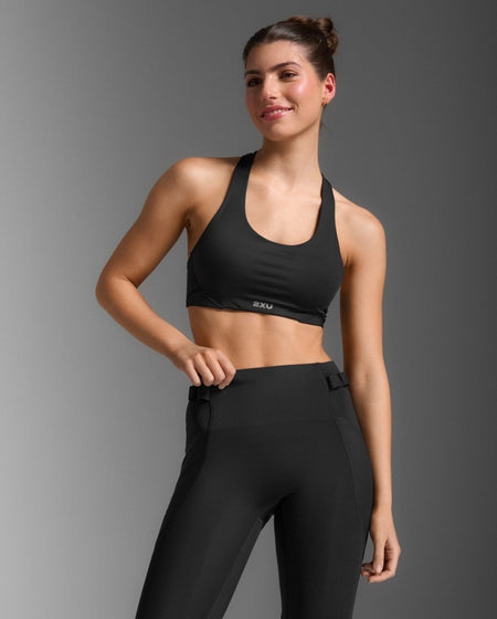 2XU - Aero Mesh Medium Impact Bra Sport - BH Damen - black/silver reflective - 2X-WR7348A-BLK/SRF-XXS - Sportbrands24