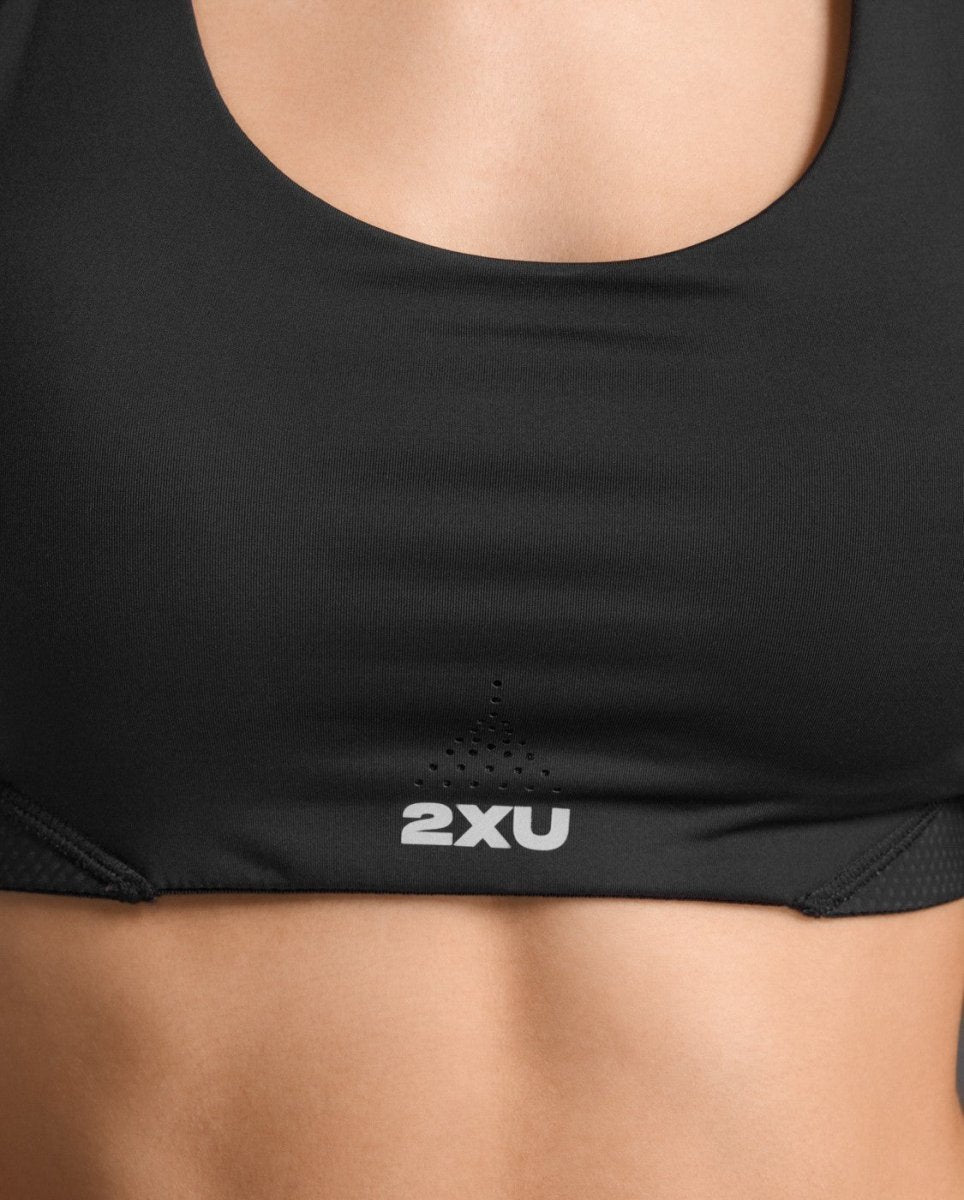 2XU - Aero Mesh Medium Impact Bra Sport - BH Damen - black/silver reflective - 2X-WR7348A-BLK/SRF-XXS - Sportbrands24