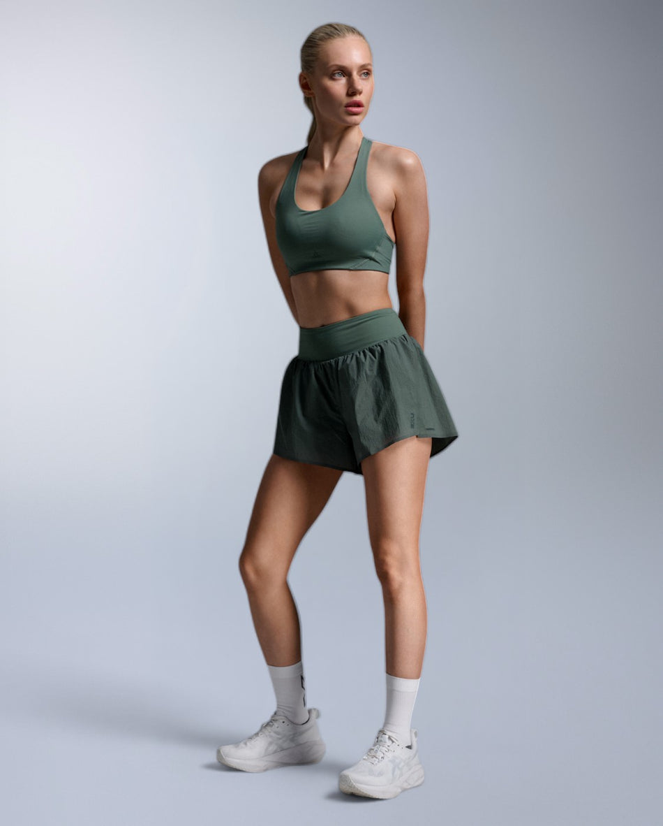 Aero Mesh Medium Impact Bra Sports bra Women - olive leaf/olive leaf reflect