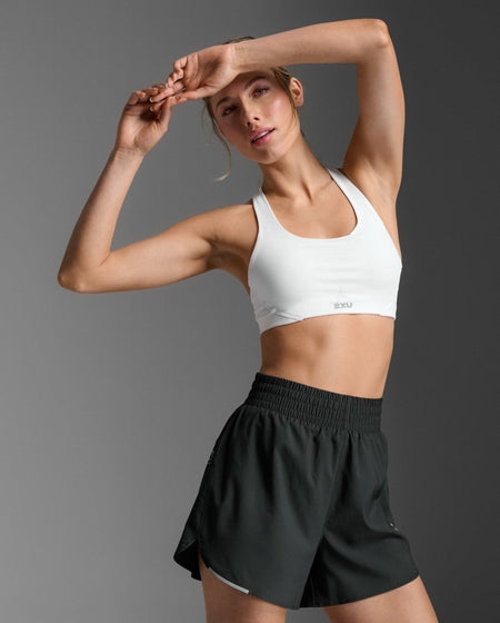 2XU - Aero Mesh Medium Impact Bra Sport - BH Damen - white/silver reflective - 2X-WR7348A-WHT/SRF-XXS - Sportbrands24