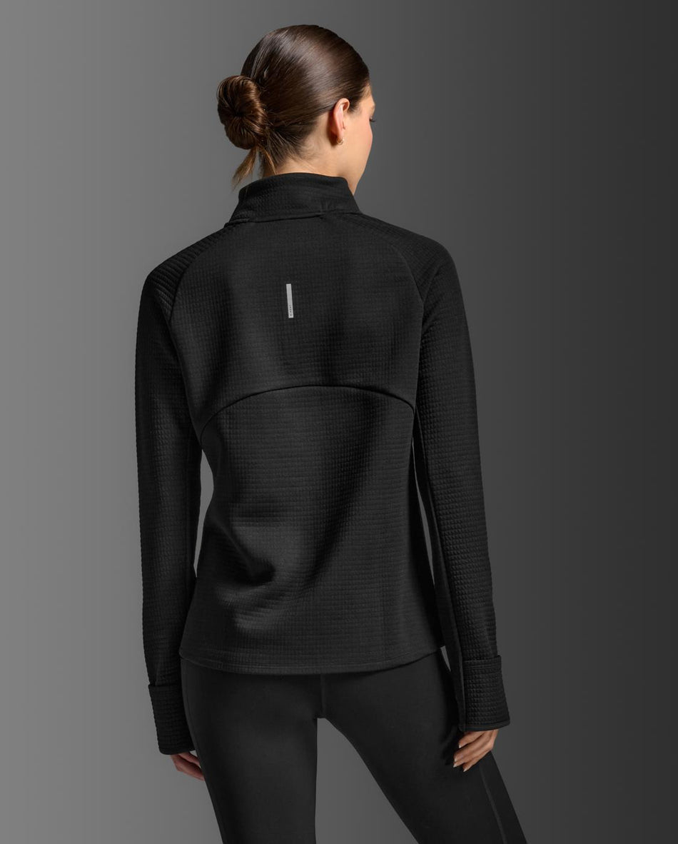 Ignition Hyper-Haptic 1/4 Zip Laufshirt Damen - black/silver reflective