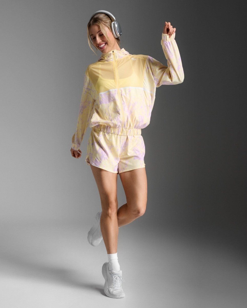 2XU - Aero Sheer Windbreaker Laufjacke Damen - pixel lemon/white reflective - 2X-WR7353A-PXL/WRF-XXS - Sportbrands24