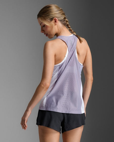 2XU - Light Speed React Singlet Laufshirt Damen - glass gradient lilac/silver rf - 2X-WR7376A-GGL/SRF-XXS - Sportbrands24