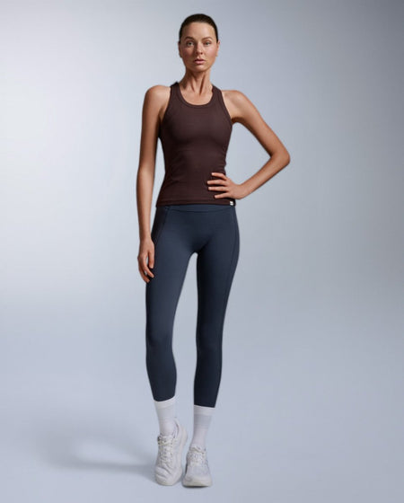 2XU - Fluid Modal Rib Tank Tanktop Damen - bark/white - 2X-WR7412A-BAR/WHT-XS - Sportbrands24
