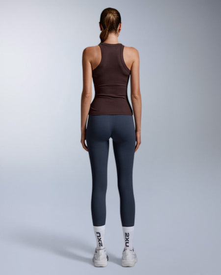 2XU - Fluid Modal Rib Tank Tanktop Damen - bark/white - 2X-WR7412A-BAR/WHT-XS - Sportbrands24