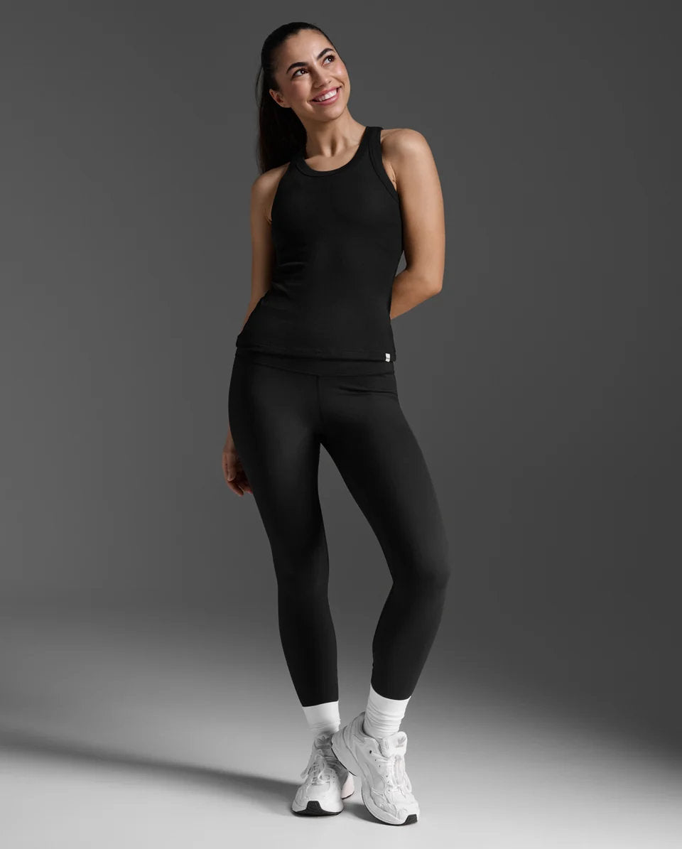 2XU - Fluid Modal Rib Tank Tanktop Damen - black/white - 2X-WR7412A-BLK/WHT-XS - Sportbrands24